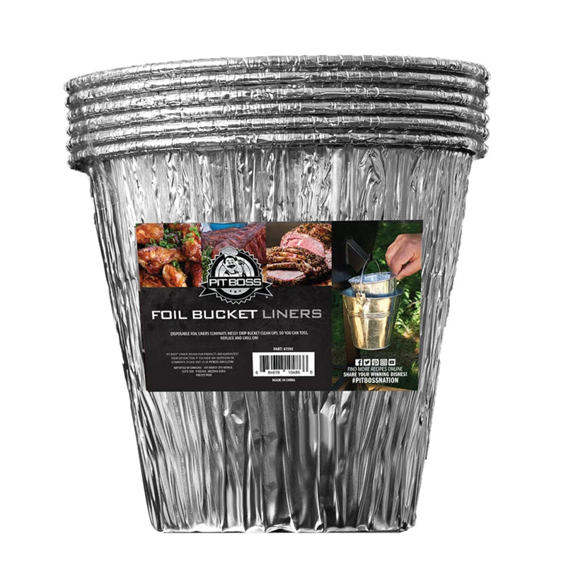 Pit Boss Grease Bucket Foil Liners, 6 Pack | GW STORE