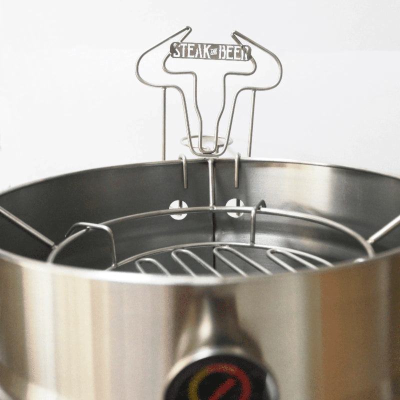 Steak & Beer Stainless Steel BBQ Barrel Lid Holder for Safer Outdoor Cooking | GW STORE