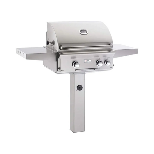 American Outdoor Grill T-Series 24-Inch Natural Gas Grill On In-Ground Post w/ Rotisserie & Backburner | GW STORE