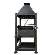 Tagwood BBQ02SIB Premium Freestanding Black Santa Maria Argentine Grill - "The Beast" | GW STORE