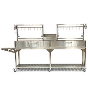 Tagwood BBQ04SS BBQ Double Argentine Santa Maria Freestanding Charcoal Grill | GW STORE