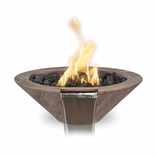 The Outdoor Plus Natural Gas Wood Grain Concrete Cazo Fire & Water Bowl | GW STORE