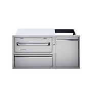 Twin Eagles 42-Inch Built-In 120V Electric Outdoor Warming Drawer with Utility Drawer & Roll-Out Trash/Propane Tank Bin | GW STORE