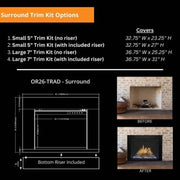 Modern Flames 7" Large Surround for Orion 26" Fireplace | GW STORE