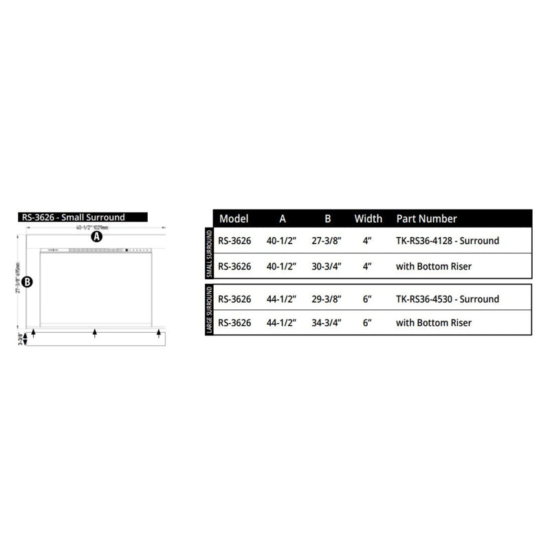 Modern Flames Large 6" Trim Kit for 36" Redstone Electric Fireplace | GW STORE