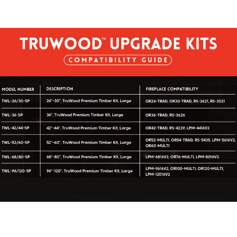 Modern Flames 52"- 60" TruWood Premium Timber Kit - Large | GW STORE