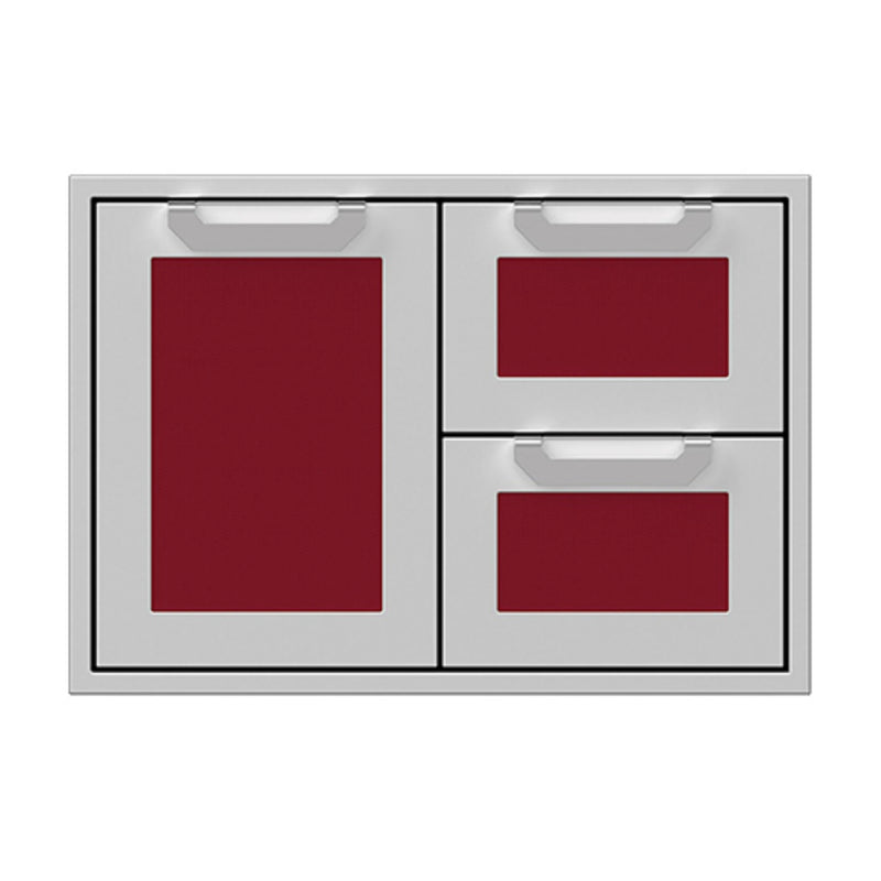 Hestan 30" Double Drawer & Storage Door Combo Recessed Marquise
