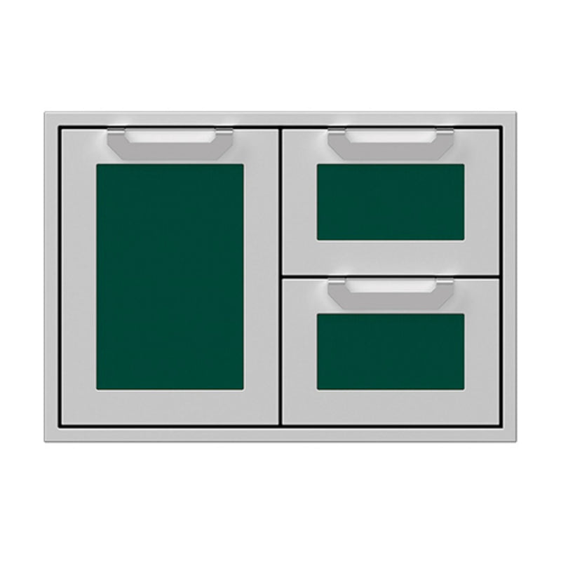 Hestan 30" Double Drawer & Storage Door Combo Recessed Marquise