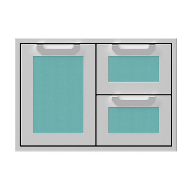 Hestan 30" Double Drawer & Storage Door Combo Recessed Marquise