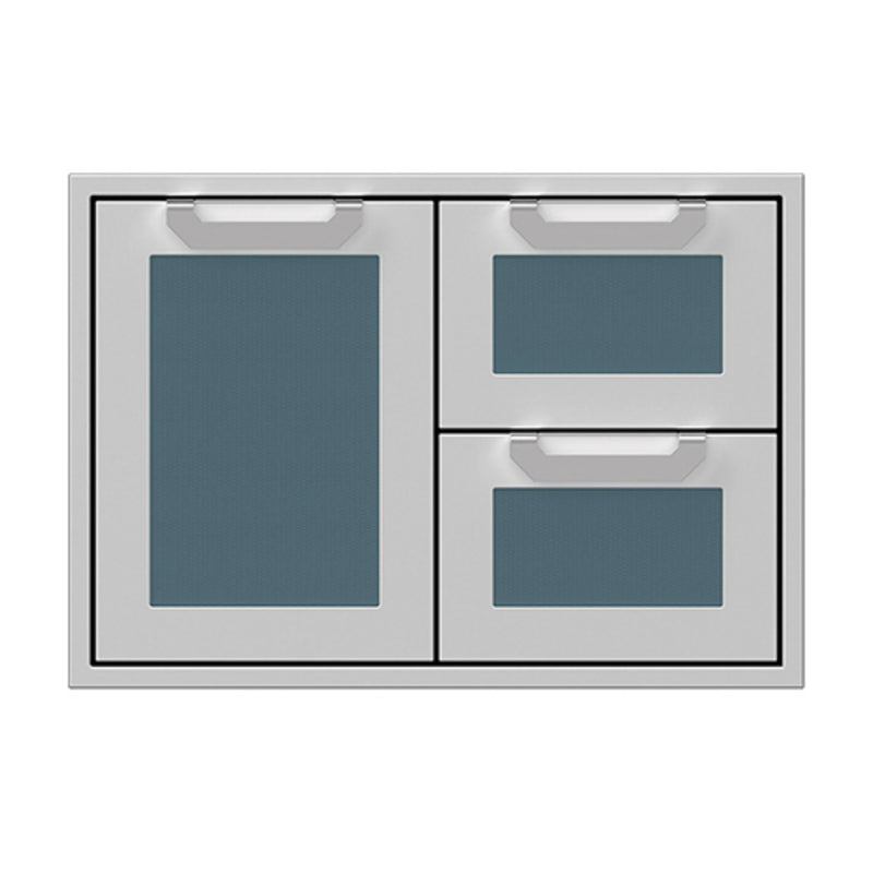 Hestan 30" Double Drawer & Storage Door Combo Recessed Marquise