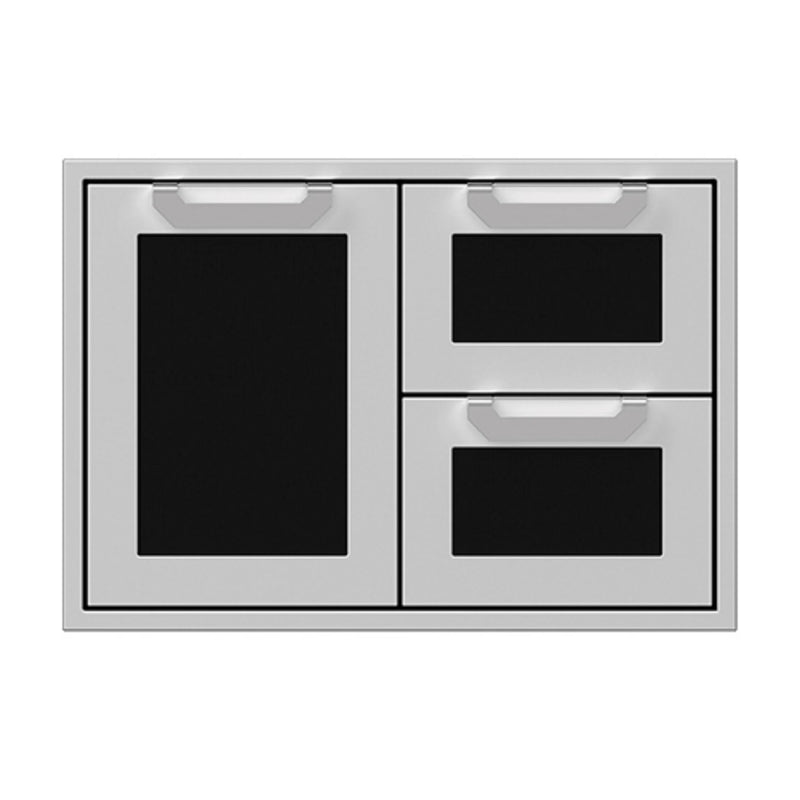 Hestan 30" Double Drawer & Storage Door Combo Recessed Marquise