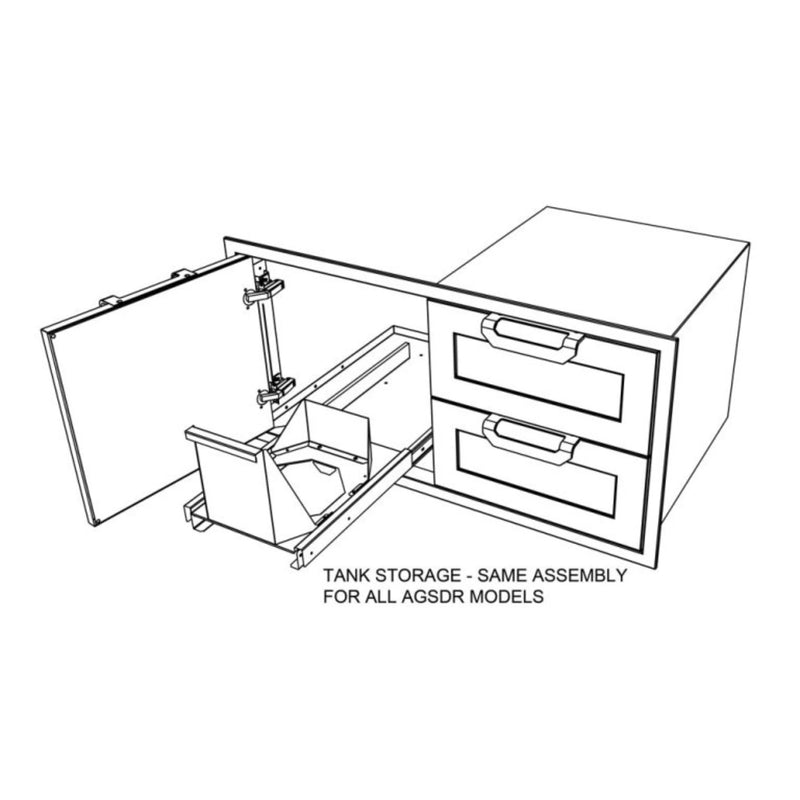 Hestan 30" Double Drawer & Storage Door Combo Recessed Marquise