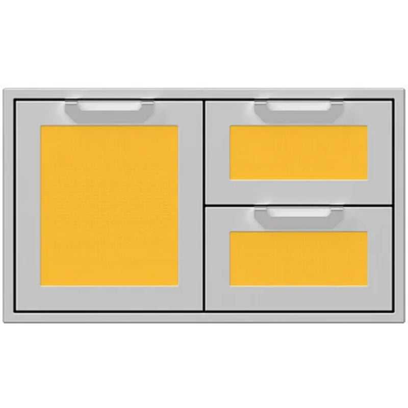 Hestan 36" Double Drawer & Storage Door Combo Recessed Marquise Acc