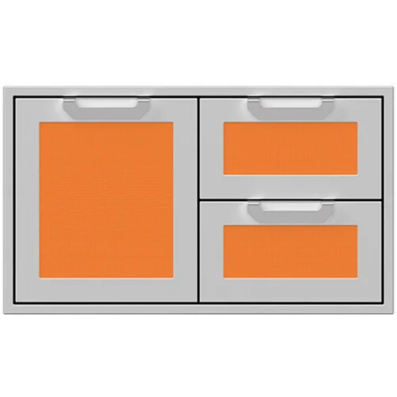 Hestan 36" Double Drawer & Storage Door Combo Recessed Marquise Acc