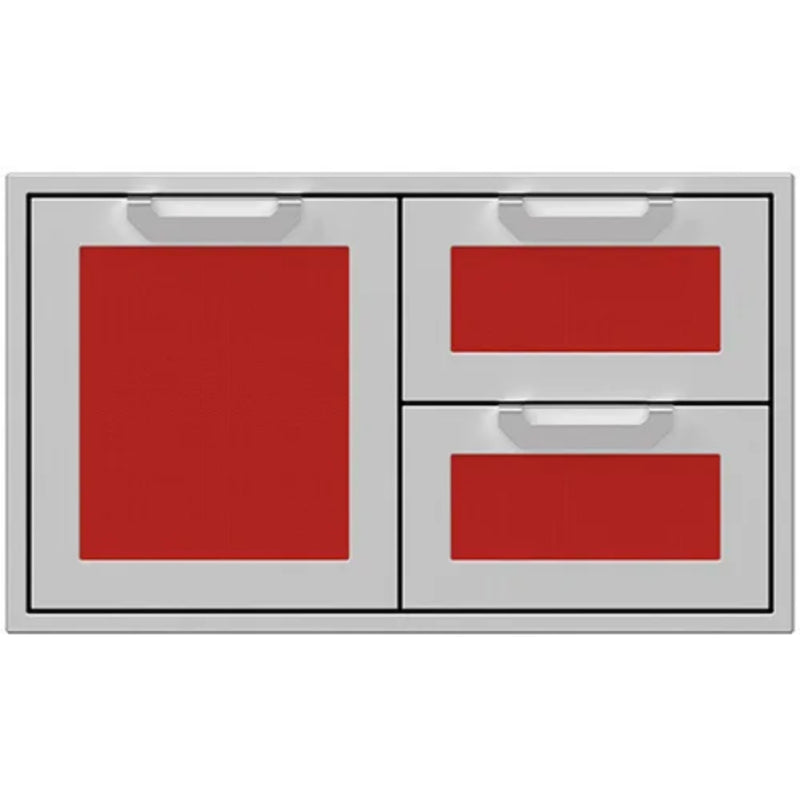 Hestan 36" Double Drawer & Storage Door Combo Recessed Marquise Acc