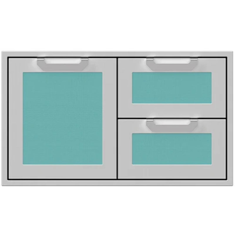 Hestan 36" Double Drawer & Storage Door Combo Recessed Marquise Acc