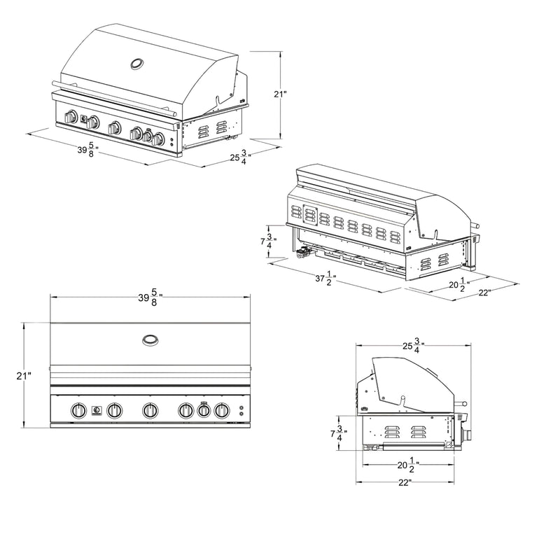 Summerset Sizzler 40-Inch Built-In Gas Grill | GW STORE