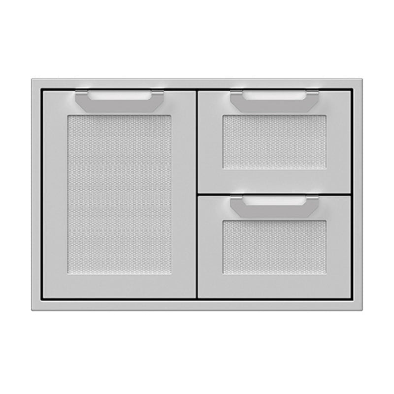 Hestan 30" Double Drawer & Storage Door Combo Recessed Marquise