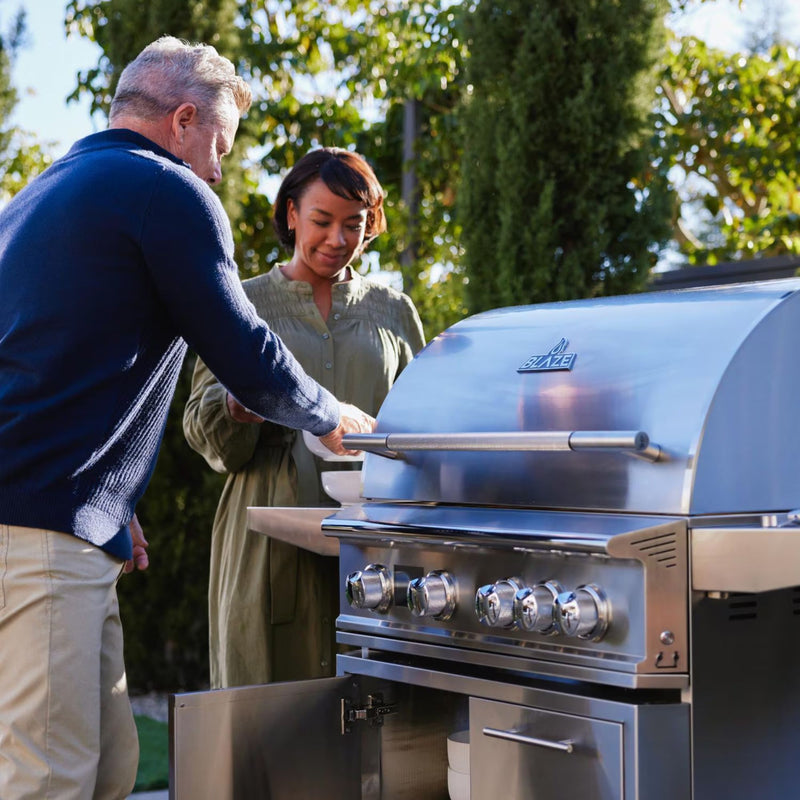 Blaze LTE PRO 32-Inch 4-Burner Freestanding Gas Grill w/ Digital Temperature Screen & Rear Infrared Burner | GW STORE