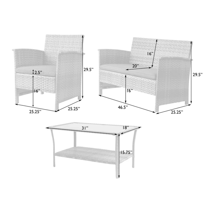 Well Traveled Living Jareth Wicker Patio Set | GW STORE