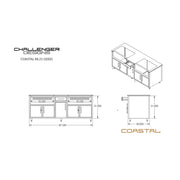 Challenge Designs Coastal 88.25 GDDG Powder Coated Aluminum Kitchen Island for Two 36-Inch Grills | GW STORE