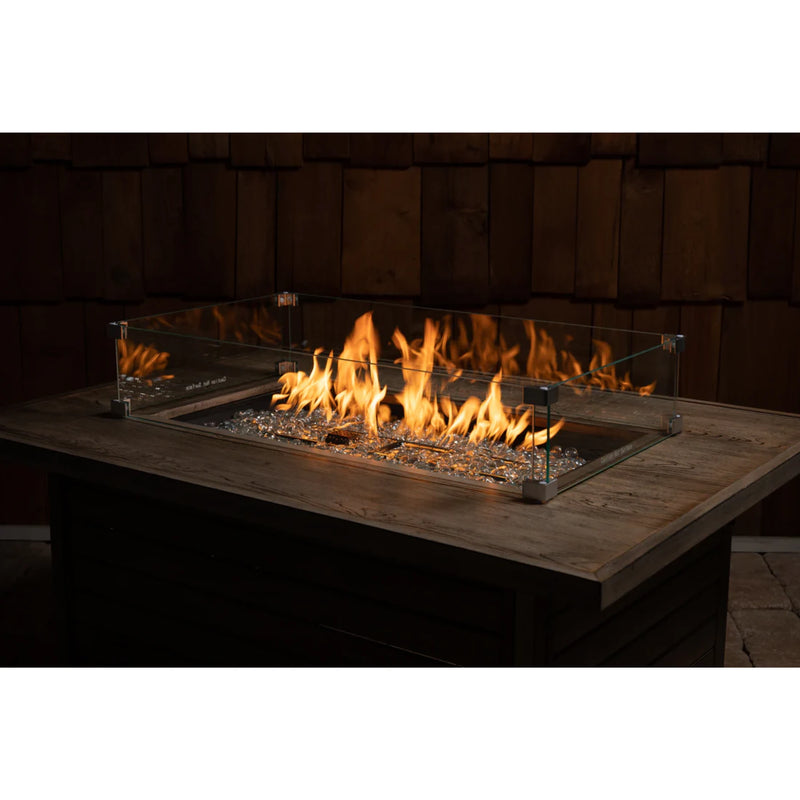 well Traveled Living Tempered Glass Wind Guard for Rectangular Fire Pits | GW STORE