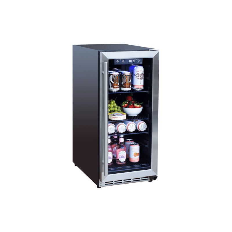 Summerset 15-Inch 3.2 Cu Outdoor Rated Refrigerator w/ Glass Door | GW STORE
