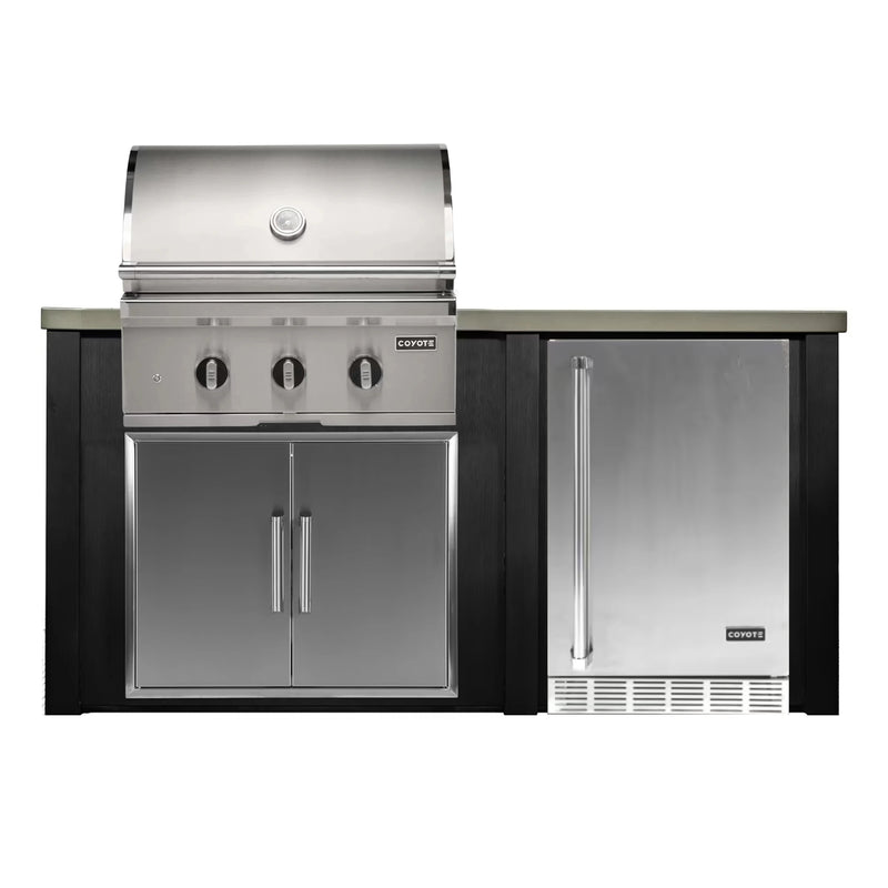 Haven Outdoor 72-Inch Outdoor Kitchen Island w/ Coyote 30-Inch Grill & Refrigerator | GW STORE