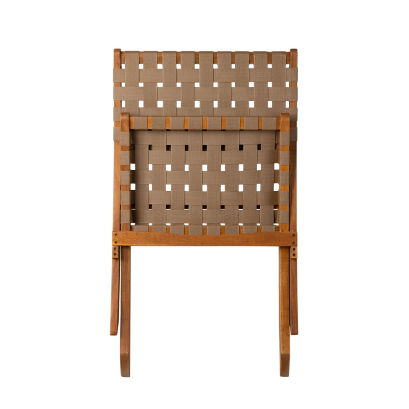 Well Traveled Living Sava Folding Chair in Brown Webbing | GW STORE