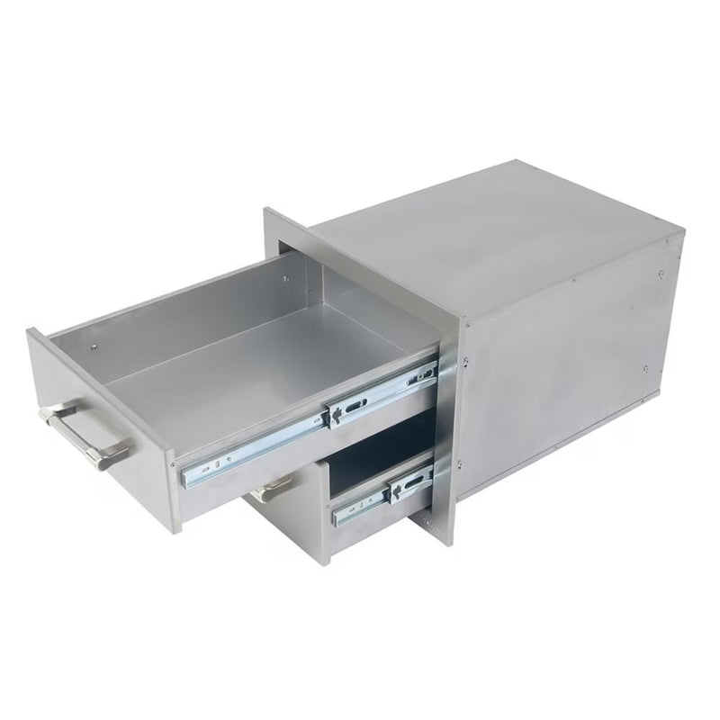 Alfresco 17-Inch Stainless Steel Soft-Close Double Drawer | GW STORE