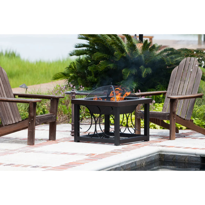 Well Traveled Living Hammer Tone Bronze Finish Cocktail Table Fire Pit | GW STORE