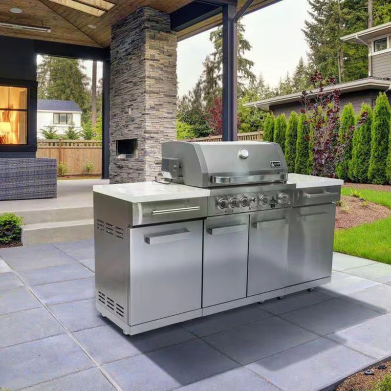 Mont Alpi MA-957RS 6 Ft Propane Outdoor Kitchen Island in Stainless Steel | GW STORE