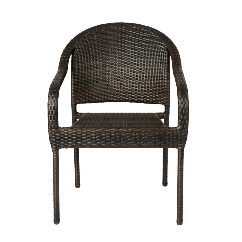 Well Traveled Living Rhodos Café Chair in Mocha All-weather Wicker Set | GW STORE