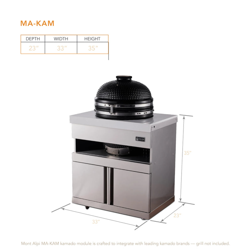 Mont Alpi MAKM-18 Stainless Steel 18-Inch Universal Kamado Grill Module | GW STORE