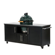 Challenger Designs Torch 76-Inch Cart for Large EGG w/ Silver Vein Countertop & Textured Black Shaker Cabinet | GW STORE