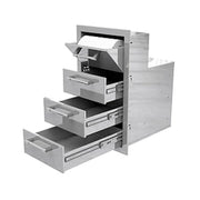 Alfresco 17-Inch Stainless Steel Triple Drawer & Paper Towel Holder Combo | GW STORE
