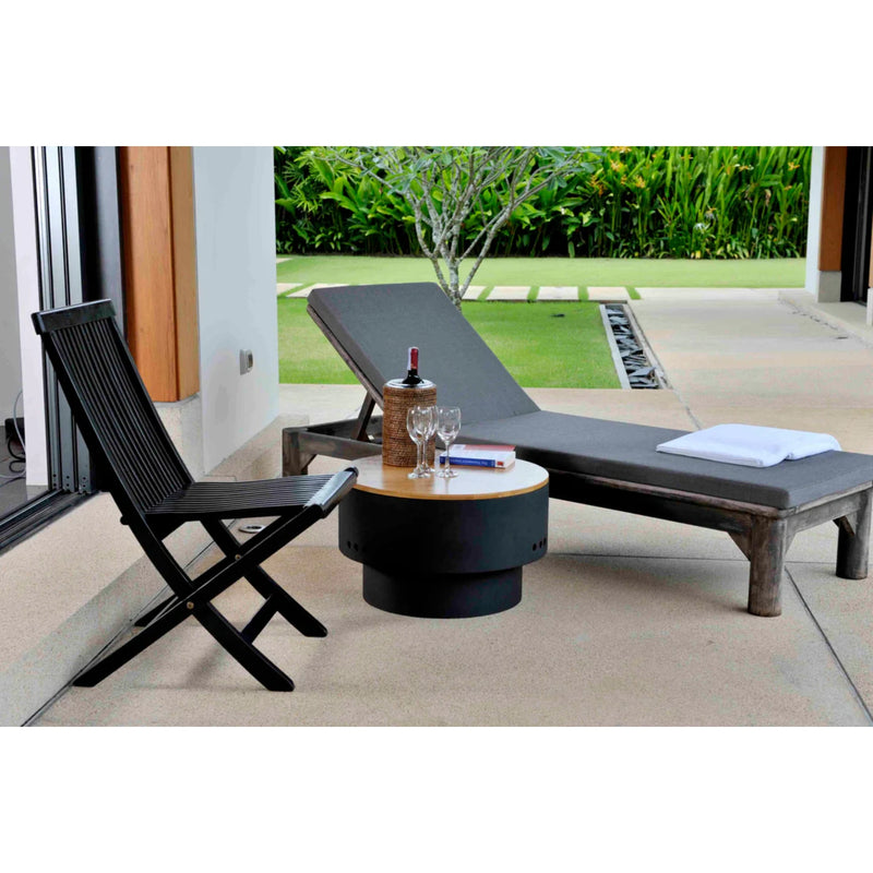 Well Traveled Living Solid Base Revolver Fire Pit w/ Wooden Top | GW STORE