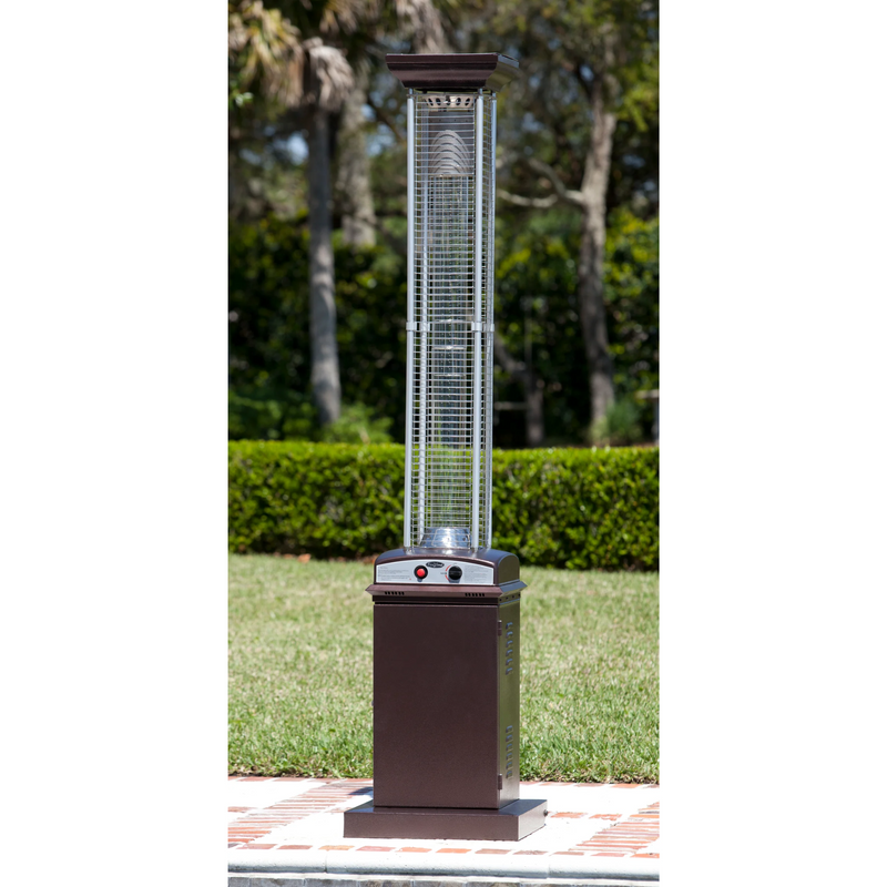 Well Traveled Living Hammered Bronze Finish Square Flame Propane Patio Heater | GW STORE
