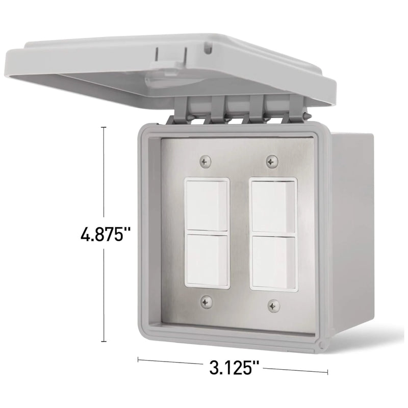 Infratech Dual Duplex Stack Switch, Surface Mount w/ Weatherproof Cover | GW STORE