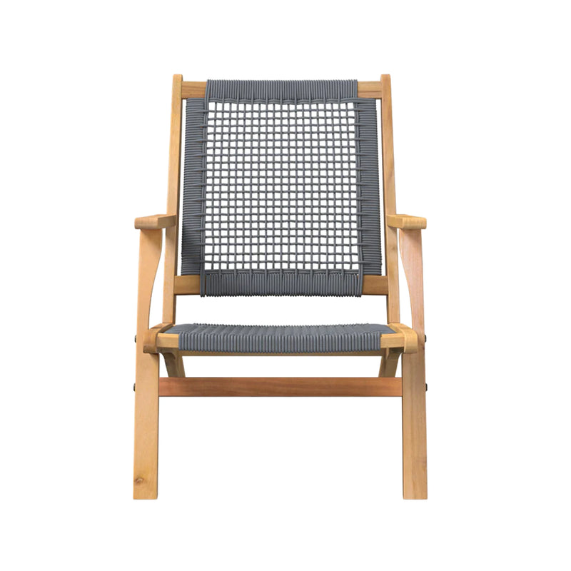 Well Traveled Living Vega Natural Stain Outdoor Chair in Gray Cording | GW STORE