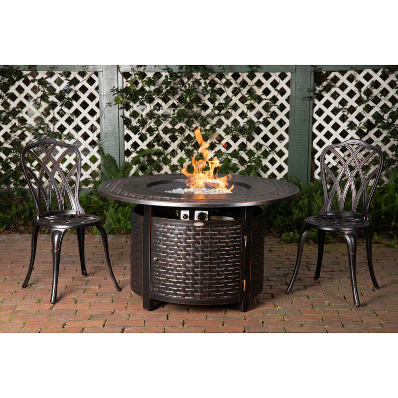 Well Traveled Living Bellante Woven Aluminum Propane Fire Pit | GW STORE