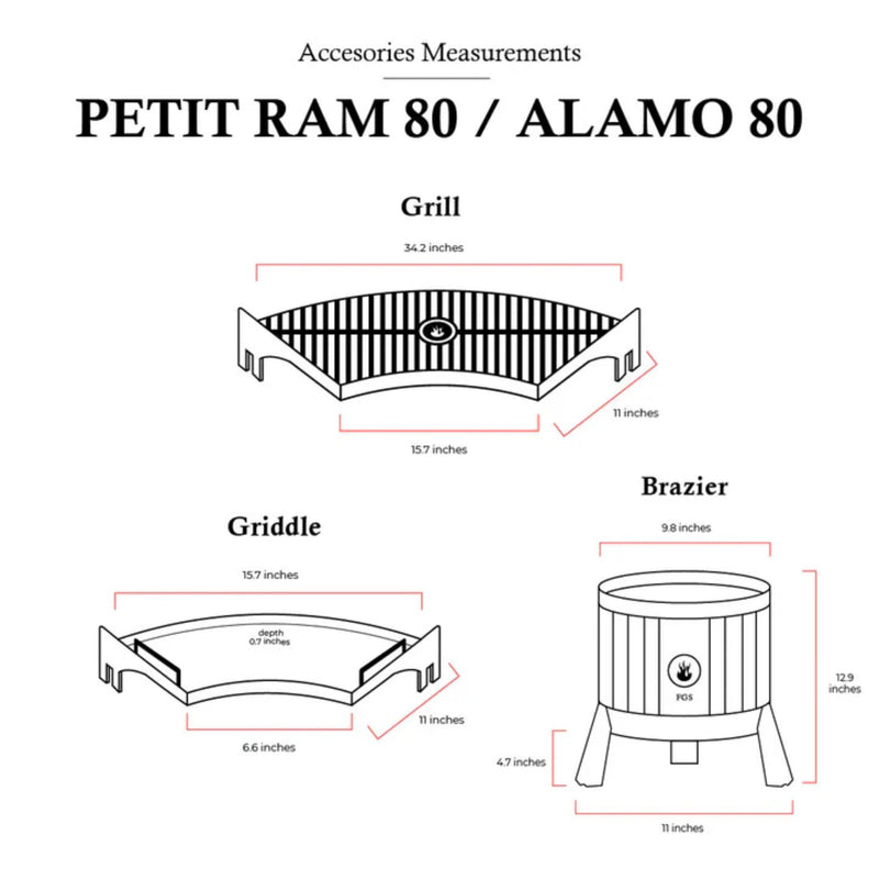 Fogues TX Petit Ram 80 Open Fire Argentine Wood and Charcoal Grill | GW STORE