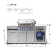 Mont Alpi MA-957RSFC 6 Ft Propane Outdoor Kitchen Island w/ Refrigerator | GW STORE