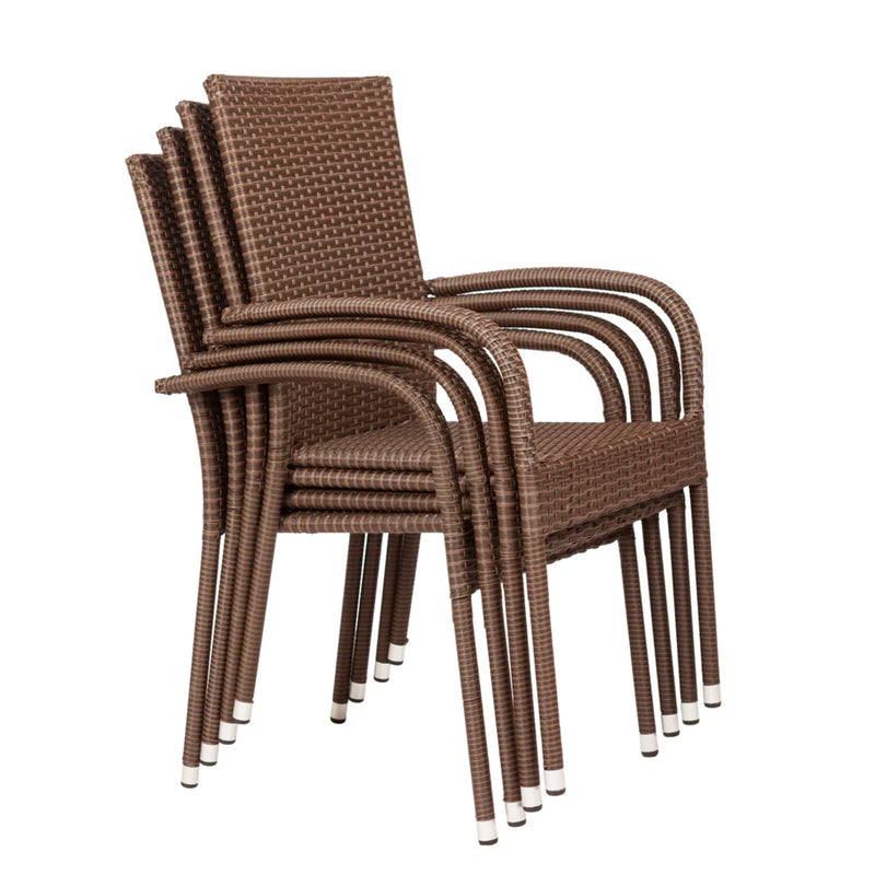 Well Traveled Living Set of 4 Morgan Outdoor Wicker Chairs | GW STORE