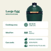 Big Green Egg Large Charcoal Grill in intEGGrated Nest & Handler Package | GW STORE
