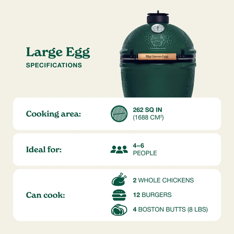 Big Green Egg Large Charcoal Grill in intEGGrated Nest & Handler Package | GW STORE