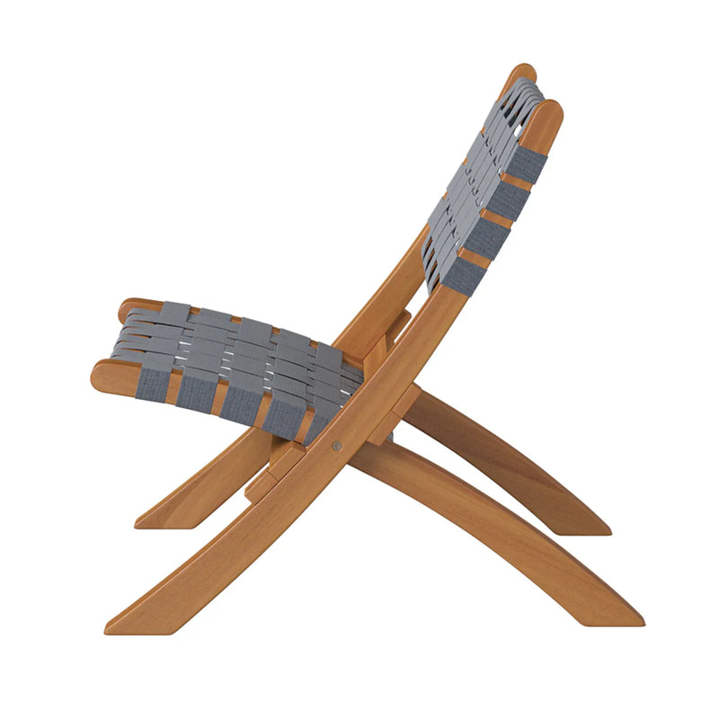 Well Traveled Living Sava Folding Chair in Warm Gray Webbing | GW STORE
