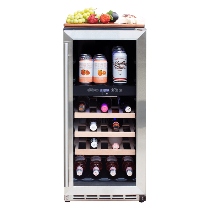 Summerset 15-Inch 3.2 Cu. Outdoor Dual Zone Wine Cooler | GW STORE