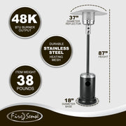 Well Traveled Living Onyx & Stainless Steel Finish Patio Heater | GW STORE