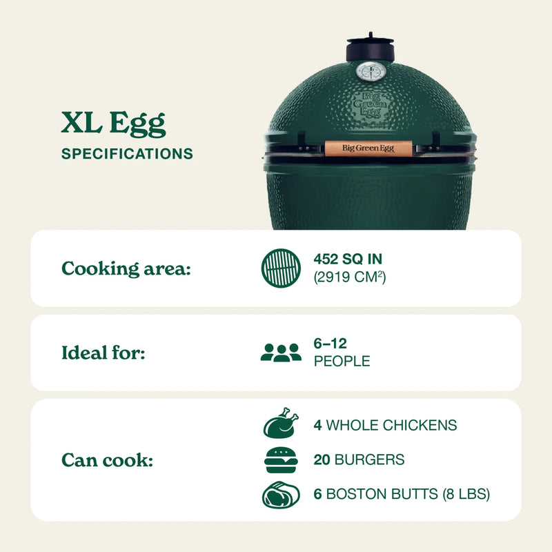 Big Green Egg XLarge Charcoal Grill in an intEGGrated Nest+Handler With Mates Package | GW STORE